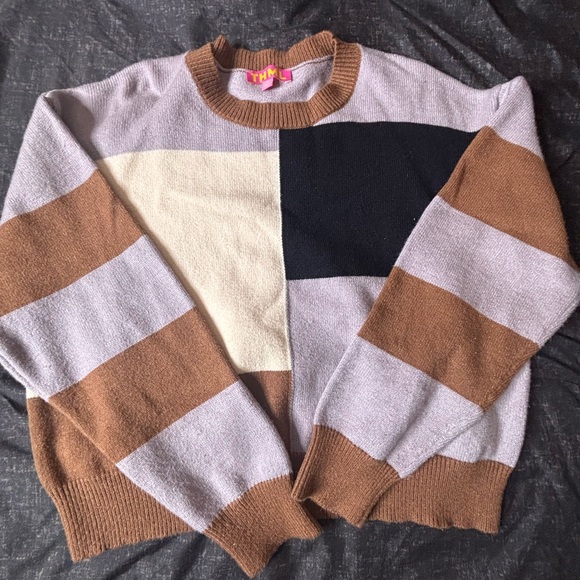 THML Multicolor Sweater with Brown Trim - Picture 2 of 4